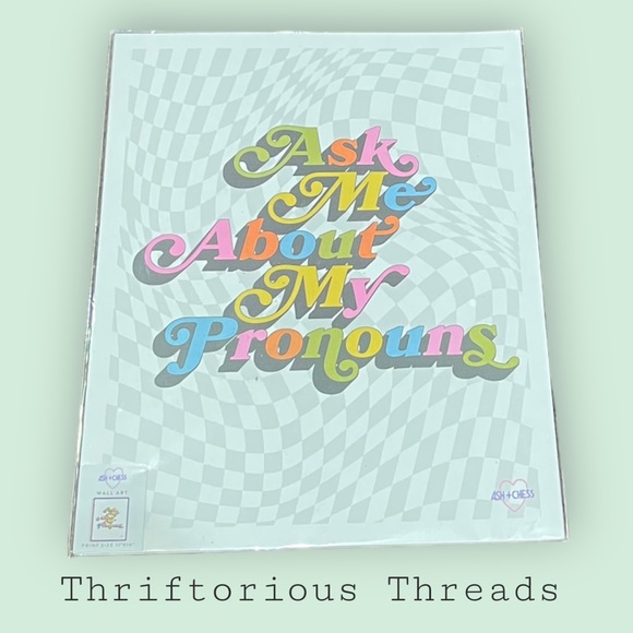 Ash + Chess Pronoun Print NWT - Picture 2 of 7